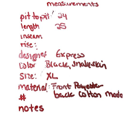 🍒 2/$20 🍒 Express Snakeskin Women's Tank with Zip Front Sheer sz XL - Picture 7 of 7